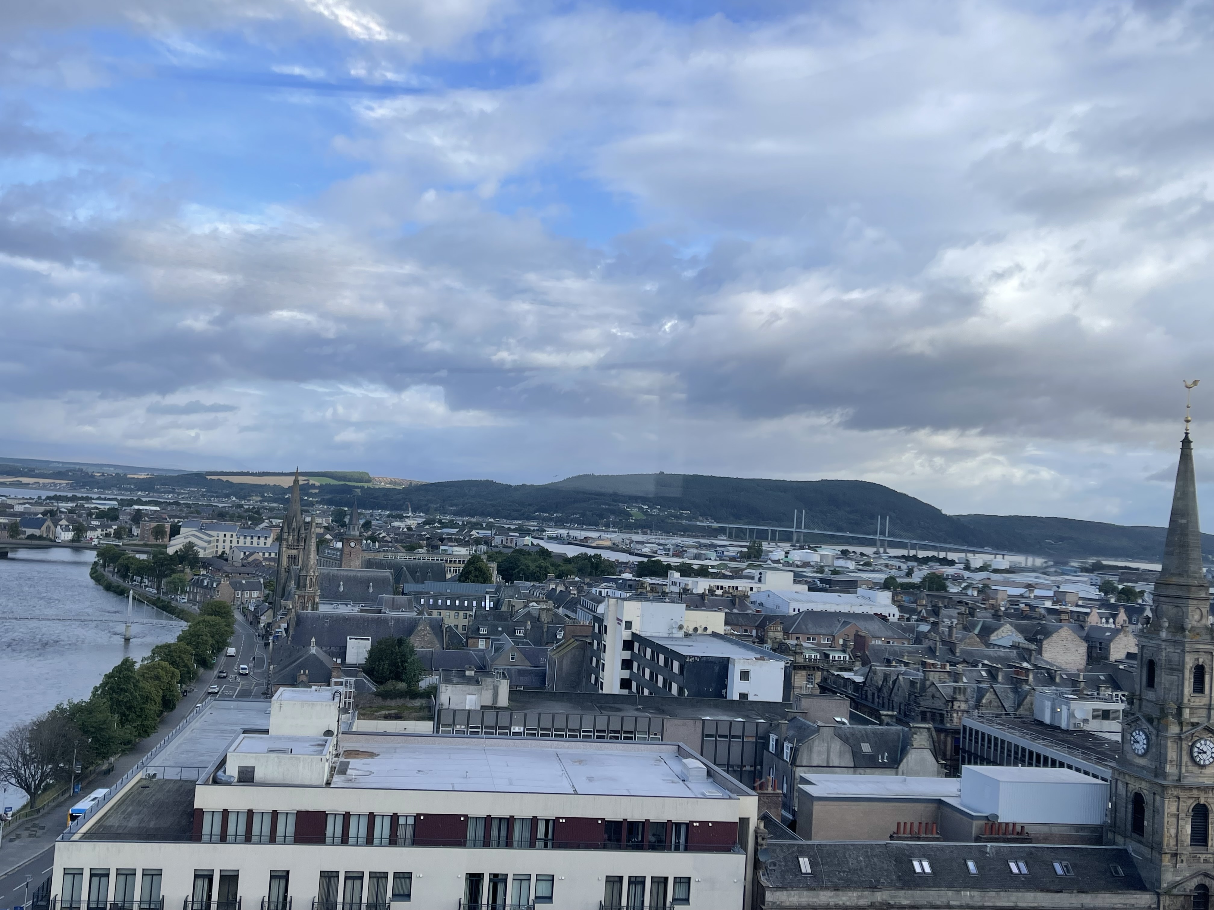 City view from an elevated visitor venue