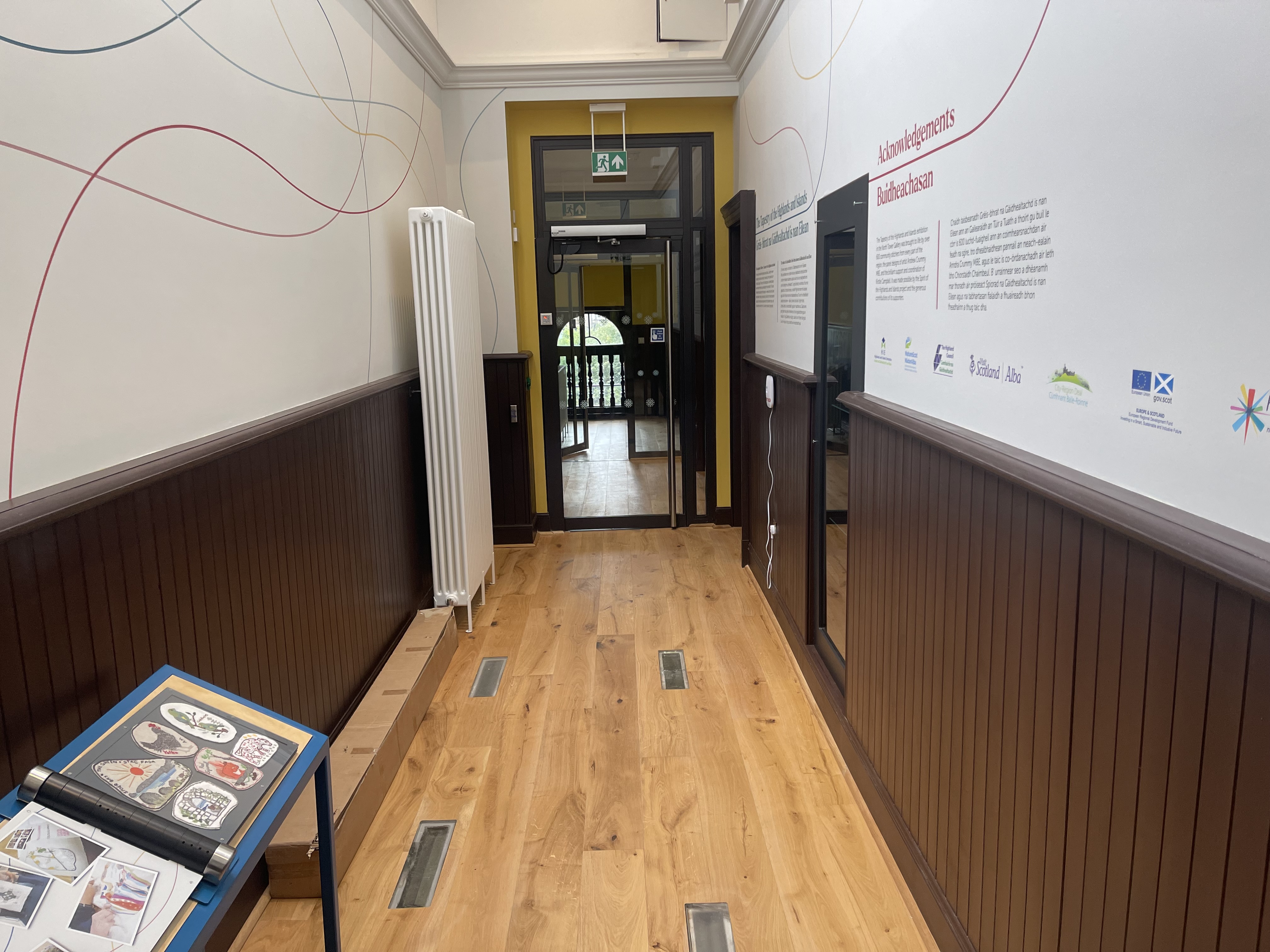 Clean exhibition corridor during a venue fit-out